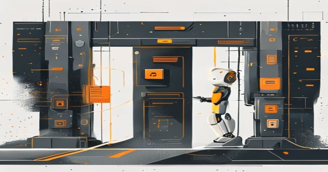 A security gateway inspecting data flowing between an AI and a protected vault