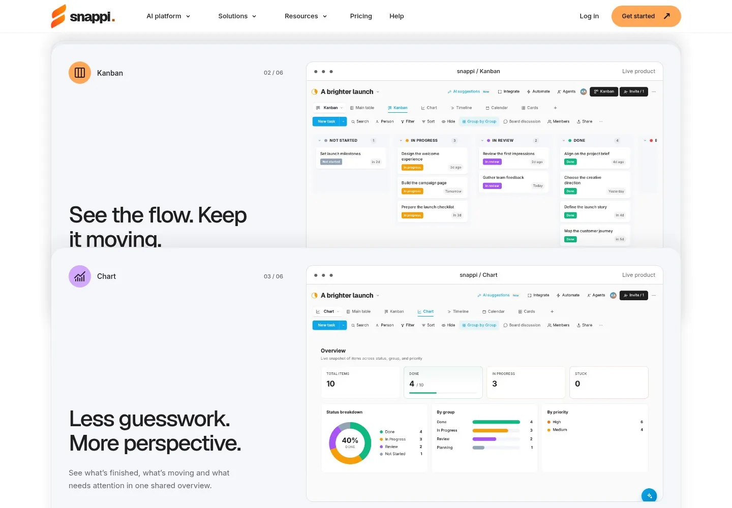 Snappi — Kanban view
