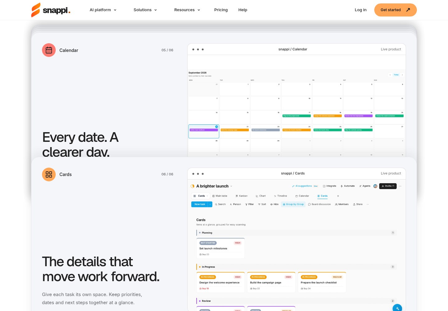 Snappi — Calendar view