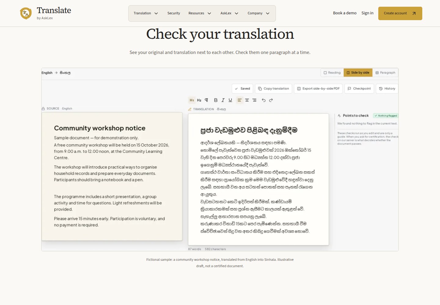 Translate — Dokumentvergleich